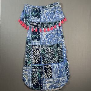 NWT Lilly Pulitzer Meridian Midi Dress Strapless‎ Deep Indigo Leied Back Size XL